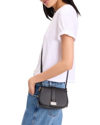 Nouveau Textured Leather Mini Saddle Bag