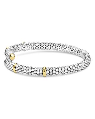 18K Yellow Gold & Sterling Silver Signature Caviar Versa Bypass Bracelet