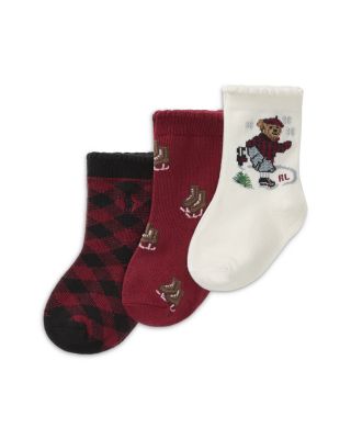 Unisex Ice Skater Bear Socks, Pack of 3 - Baby