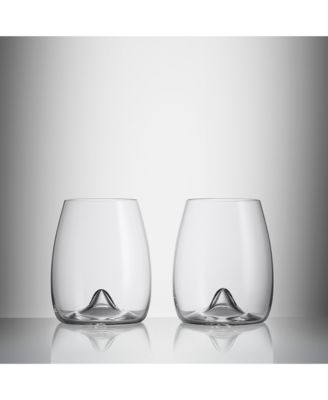 Elegance Stemless Wine Glass, Pair