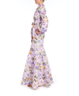  Women's Floral Long Sleeve Shirt Gown