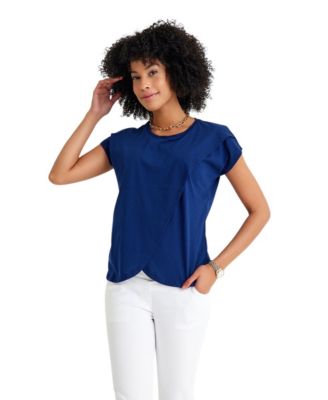Handy Crossover Short Sleeve Cotton Maternity/Nursing Top