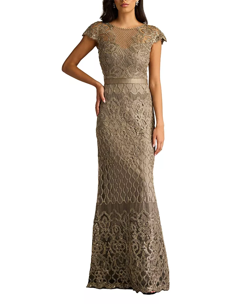 Tadashi Shoji Miranda Sequin Embroidered Gown