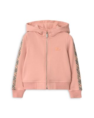Girls' Check Trim Cotton Zip Hoodie - Little Kid, Big Kid
