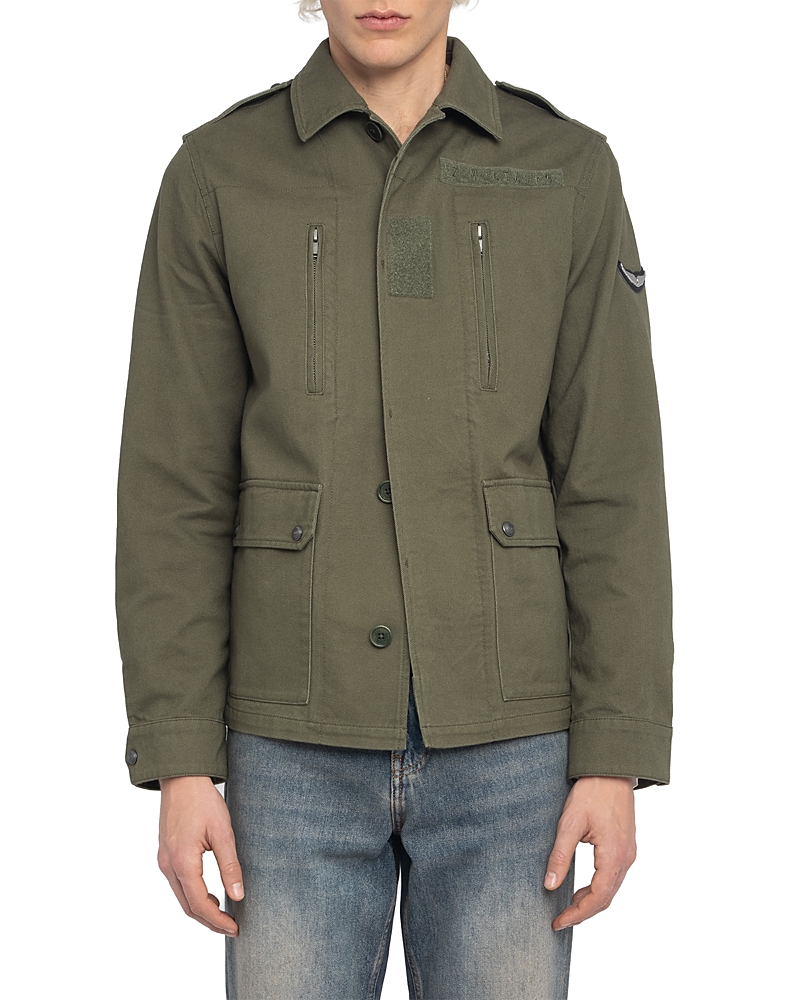 Zadig & Voltaire Kido Heavy Cotton Skull Jacket In Green