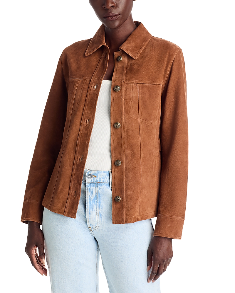 Kobi Halperin Darius Suede Blouse In Brown