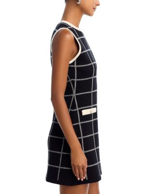 Check Sleeveless Round Neck Dress