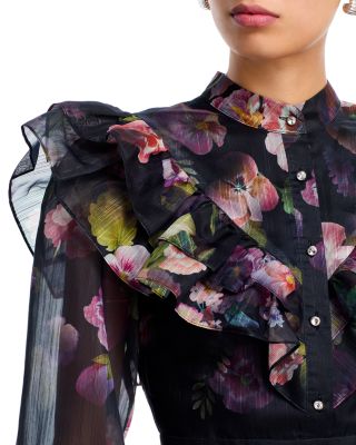 Floral Ruffle Trim Dress - Exclusive