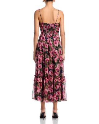 Floral Print Ruched Guest of Dress- Exclusive