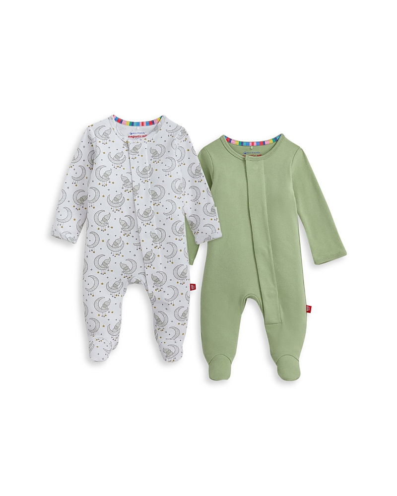 Magnetic Me Unisex Cotton Footie Two-pack Bundle - Baby In White
