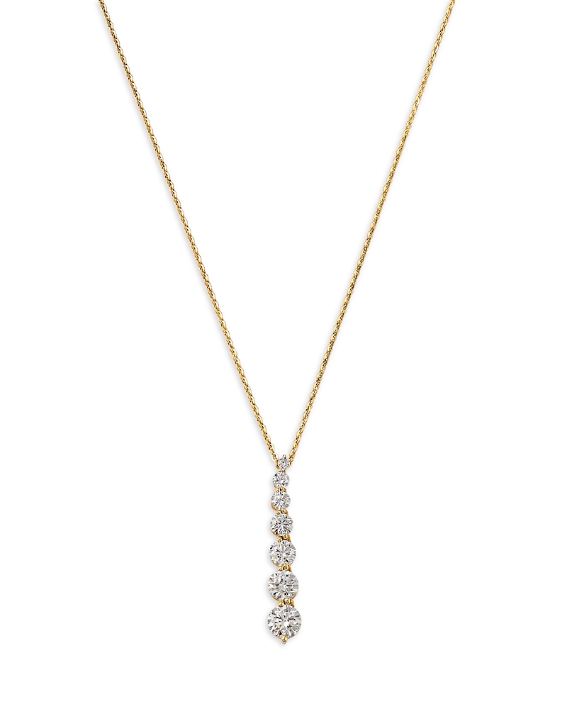 Bloomingdale's Fine Collection Certified Lab Grown Diamond Linear Pendant Necklace in 14K Yellow Gold, 2.0 tcw