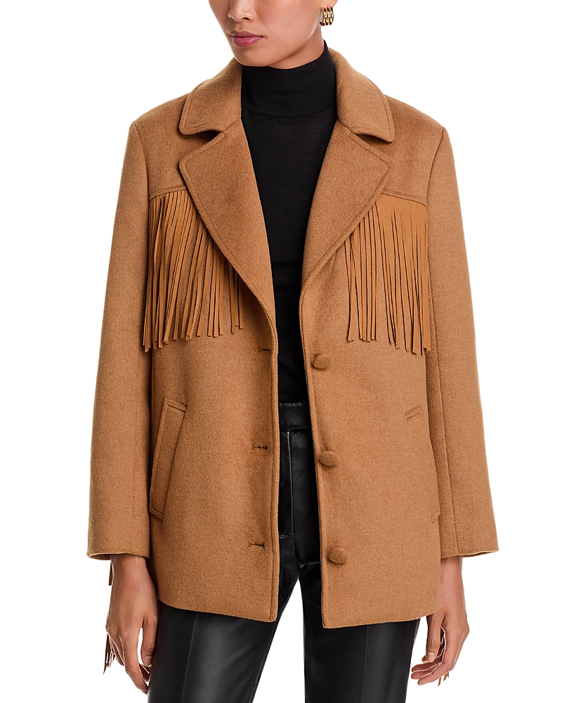 Cinq À Sept Cinq A Sept Keeley Fringe Trim Coat In Brown