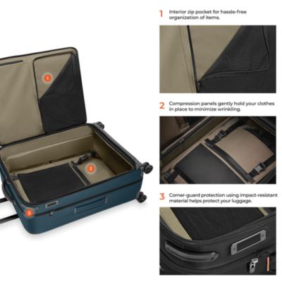 ZDX Large Expandable Spinner Checked Bag