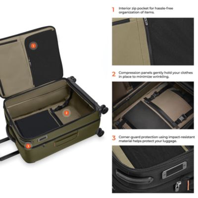 ZDX Medium ZDX Expandable Spinner Checked Bag