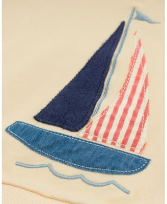 Unisex Sailboat Applique Brooklyn Boxy Sweatshirt - Baby, Little Kid