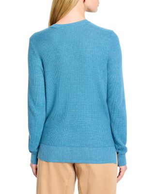 Waffle Stitch V Neck Sweater