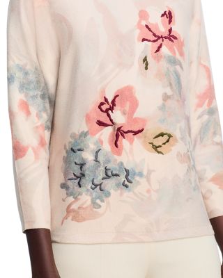 Floral Embroidered Dolman Sleeve Sweater