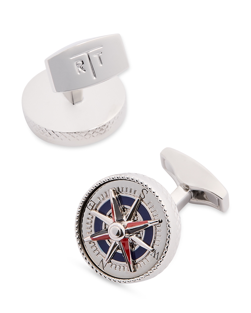Tateossian Compass Cufflinks In Silver