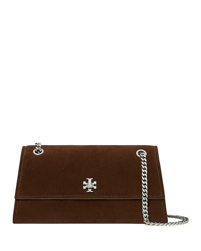 Tory Burch Kira Turnlock Suede Convertible Shoulder Bag In Brown