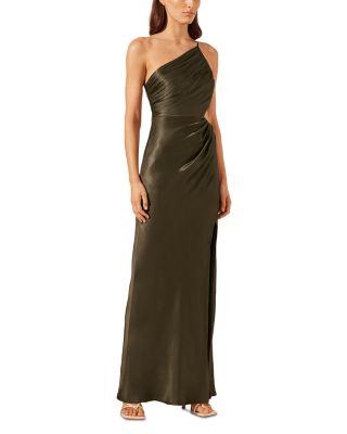 La Lune Asymmetric Gathered Maxi Dress