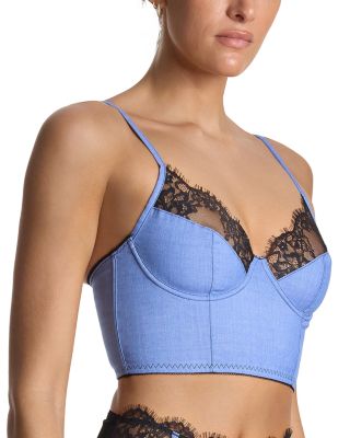 x Lexi Wood Katrina Denim & Lace Underwired Longline Bra