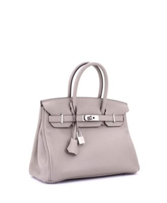 Birkin 30 Handbag Grey Novillo with Palladium Hardware