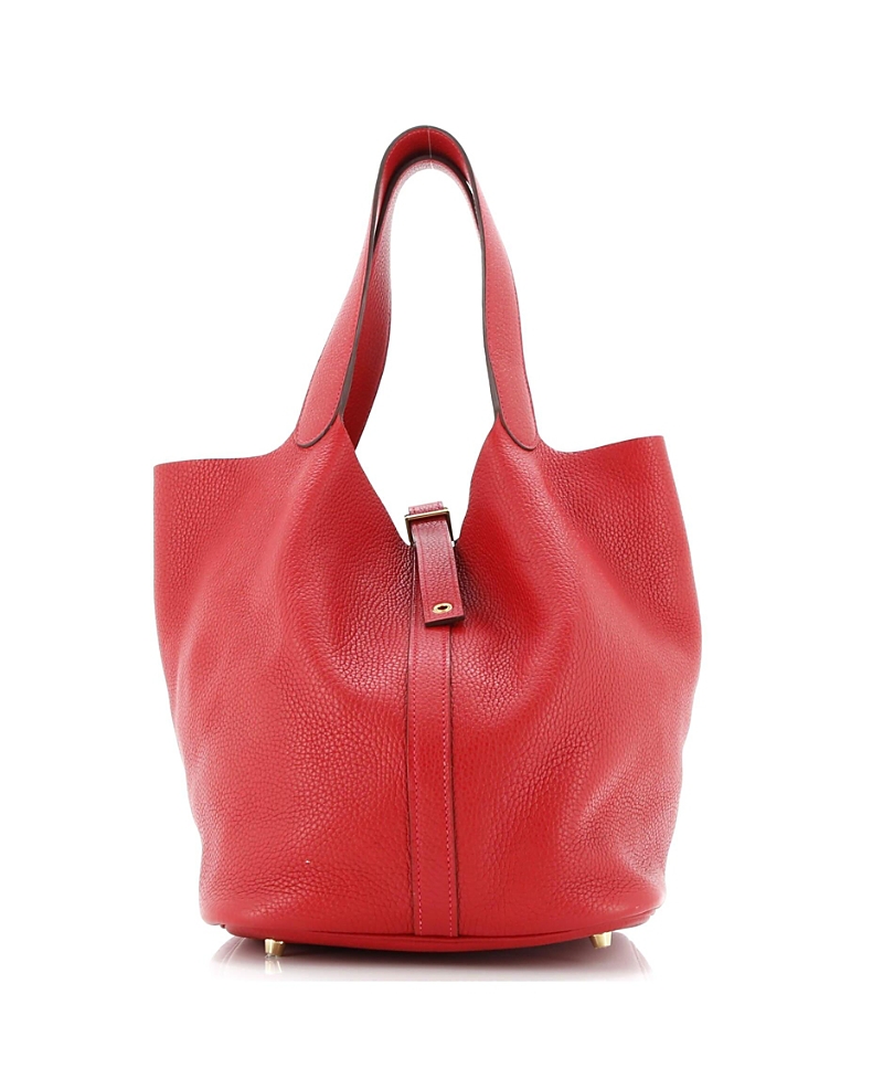 Pre-owned Pre-owned Hermes Hermes Gm Picotin Lock Bag Clemence In Red