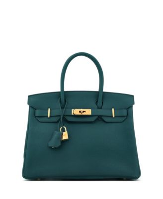 Pre-Owned HERMÈS - Birkin 30 Handbag Green Clemence with Gold Hardware