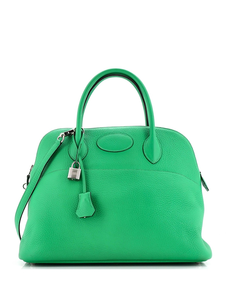 Pre-owned Pre-owned Hermes Hermes 35 Bolide Bag Clemence In Green
