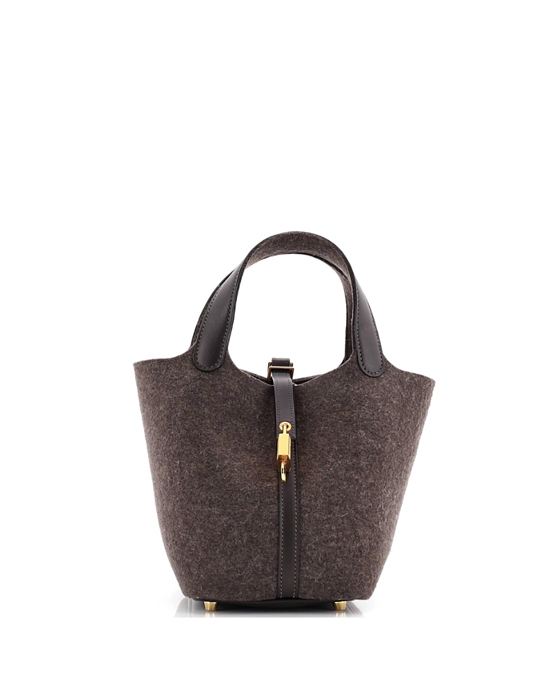 Pre-owned Pre-owned Hermes Hermes Pm Picotin Lock Bag Felt With Leather