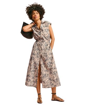 Cira Women&#39;s Warped Floral Shirt Dress