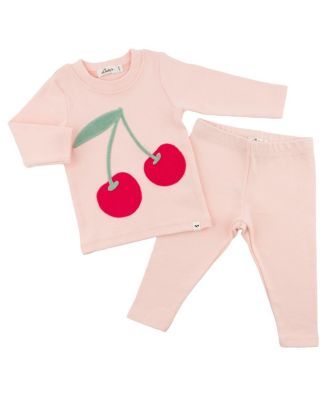 Girls' Cherries Berry Applique Two Piece Set - Baby