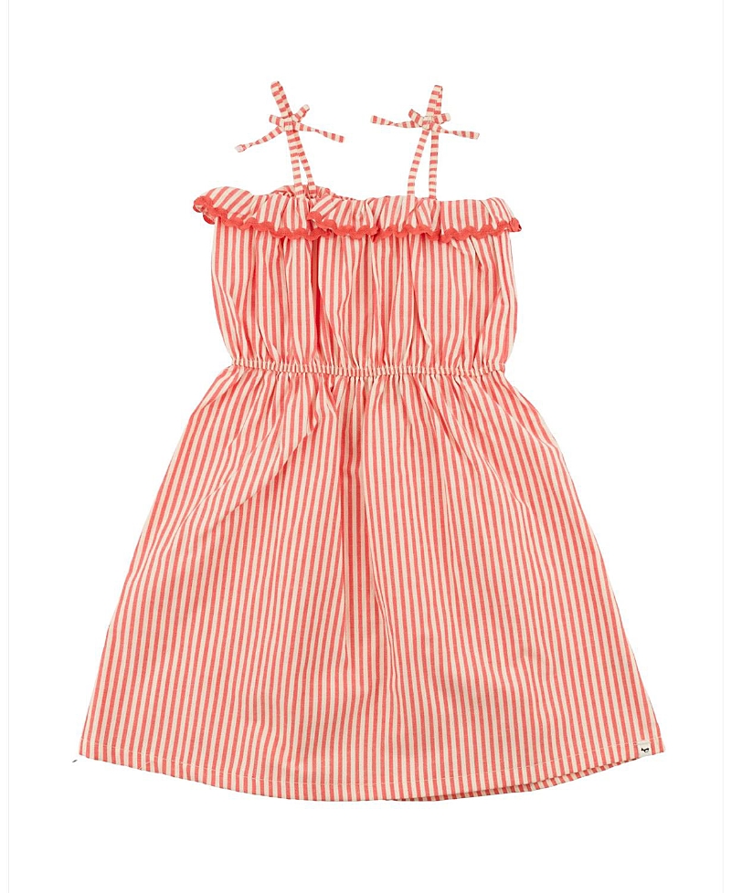 Oh Baby ! Girls' Harriet Cabana Ruffle Dress - Little Kid In Red