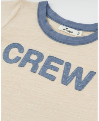 Unisex "CREW" Applique Billie Slub Ringer Tee - Baby