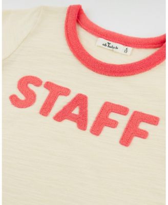 Unisex "STAFF" Applique Billie Slub Ringer Tee - Baby