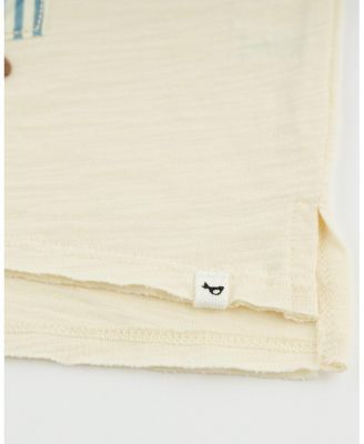 Unisex Raw Edge Slub Beach Bear Applique Tee - Baby