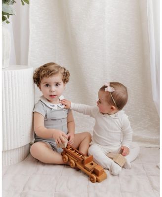  Unisex Organic Cotton Embroidered Collar Collection Footie - Baby