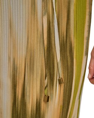 Sleeveless Mock Neck Pleated Midi Dress