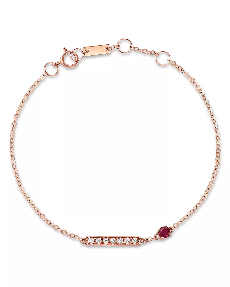 Bloomingdale's Fine Collection Ruby & Diamond Bracelet in 14K Rose Gold