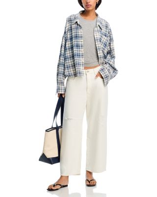 Cropped Button Front Shirt