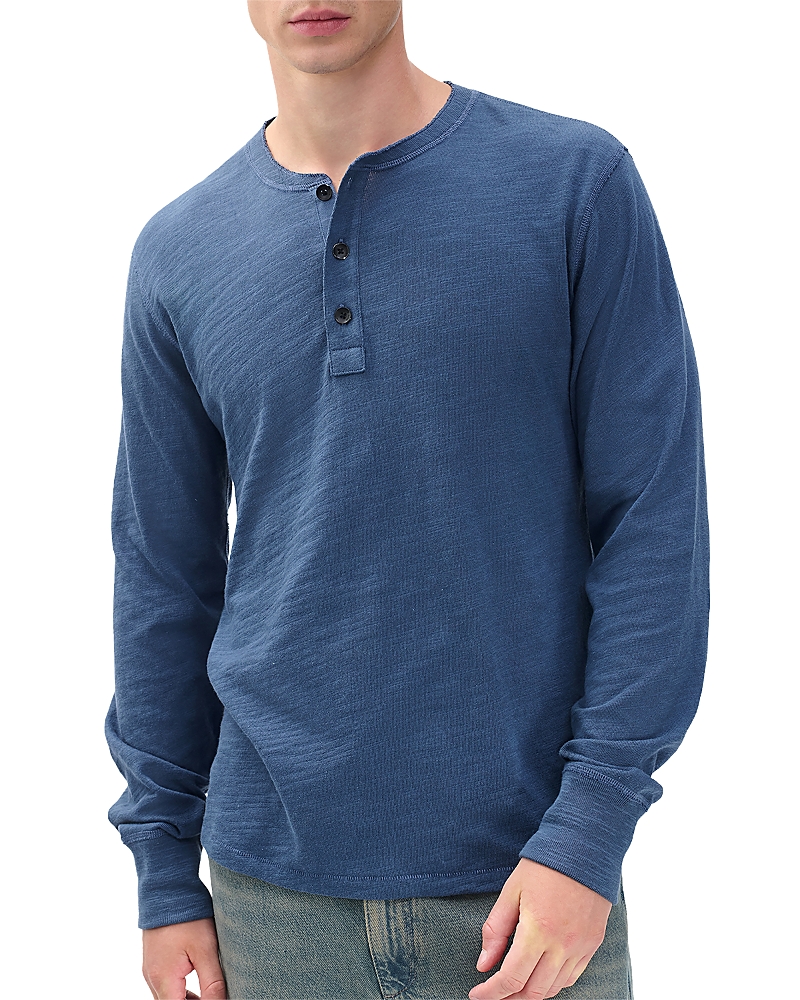 Rag & Bone Classic Flame Henley Tee In Blue