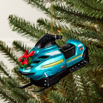 Blue Snowmobile Ornament - Exclusive