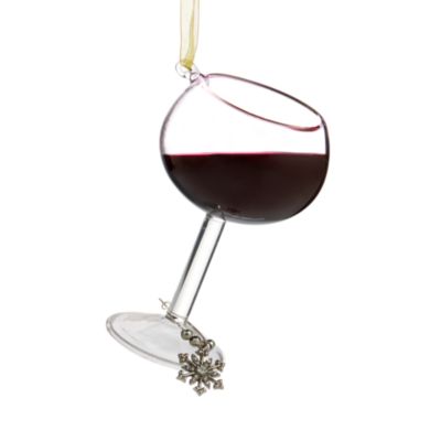 Glass Red Wine Ornament - Exclusive