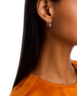 Diamond Huggie Hoop Earrings in 14K Yellow Gold, 0.25 tcw