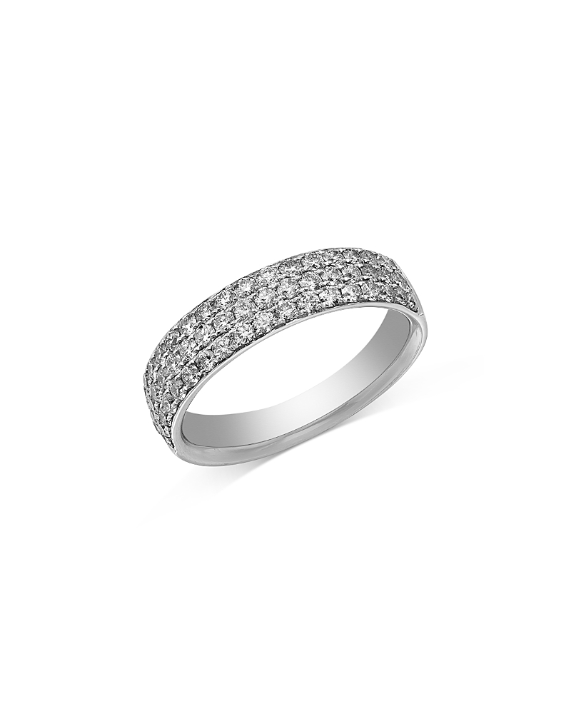 Bloomingdale's Fine Collection Diamond Pave Three Row Band in 14K White Gold, 1.0 tcw