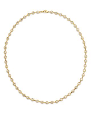 Luxe Collection Diamond Bezel Station Tennis Necklace in 14K Yellow Gold or White Gold, 9.0 tcw