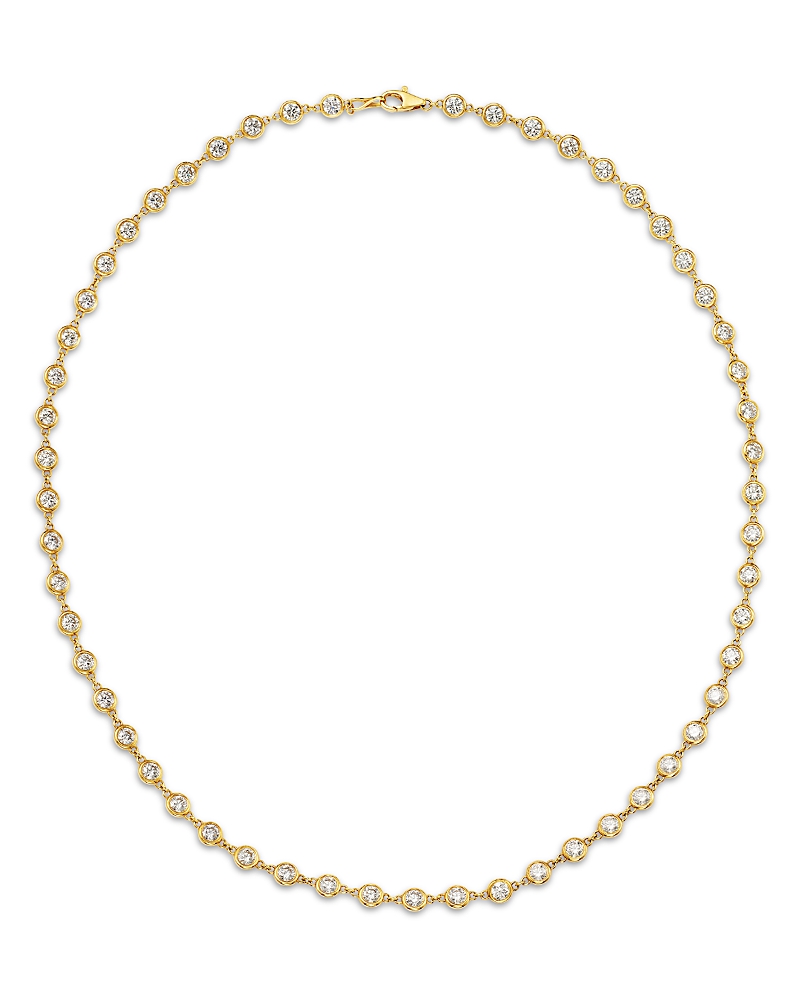 Bloomingdale's Fine Collection Luxe Collection Diamond Bezel Station Tennis Necklace In 14k Yellow Gold Or White Gold, 9.0 Tcw In Gold