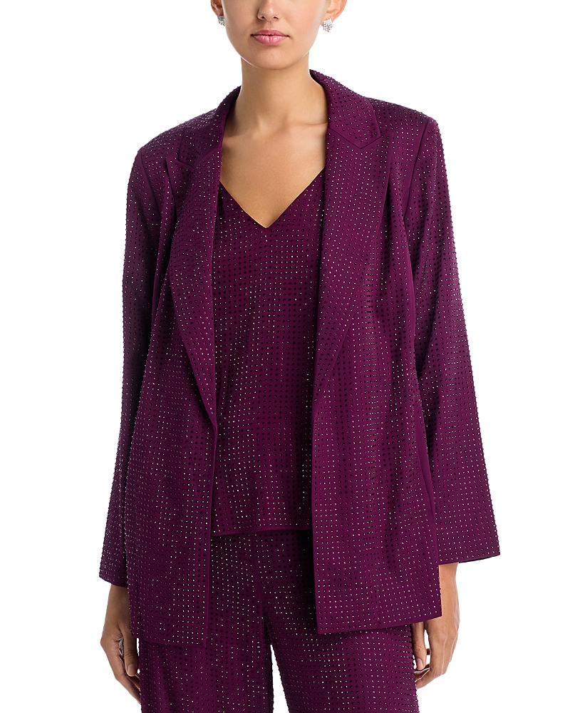 Ungaro Rhinestone Wrap-front Jacket In Purple