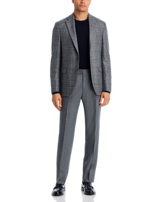Monza Slim Fit Pleated Wool Flannel Trousers
