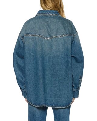Oversized Studded Denim Shirt
